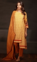 Embroidered Khaddar Shirt 3m Dyed Shawl 2.5m