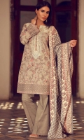 Embroidered PV Shirt 3.25m PV Printed Dupatta 2.5m PV Shalwar 2.5m
