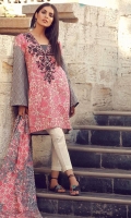 Embroidered PV Shirt 3.25m PV Printed Dupatta 2.5m PV Shalwar 2.5m