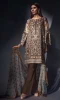 Embroidered Chiffon Shirt 2.5m Silk Printed Fabric 1.5m Cambric Shalwar 2.5m Embroidered Chiffon Dupatta 2.5m