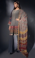 Embroidered Chiffon Shirt 2.5m Silk Printed Fabric 1.5m Cambric Shalwar 2.5m Embroidered Chiffon Dupatta 2.5m