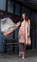 Shirt Front: Embroidered/Printed - 1.25 Meters Shirt Back: Printed - 1.25 Meters Dupatta: Printed - 2.5 Meters Sleeves: Printed - 1 Pair Trouser: Dyed - 2.5 Meters Lace Cut Work: Embroidered - 1.25 Meters