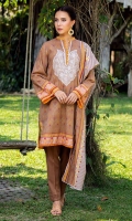 Shirt Front: Printed/Embroidered 1.25 meter Shirt Back: Printed 1.25 meter Sleeves: Printed 1 Pair Dupatta: Lawn/Printed 2.5 meter Trouser: Dyed 2.5 meter