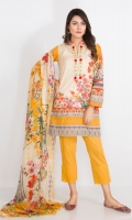 READY TO WEAR 3 PIECE (LAWN SHIRT+CAMBRIC TROUSER+CHIFFON DUPATTA)