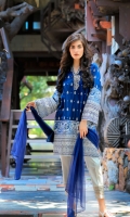 Shirt Front : Embroidered Trouser: Dyed Dupatta : Chiffon