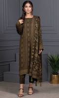 Dupatta:      Printed  01 Piece Shirt Front: Printed  01 Piece Shirt Back:  Printed  01 Piece Sleeves:       Printed  01 Piece Trouser:       Dyed     01 Piece