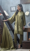 Shirt: Front: Embroidered/Printed	1.25 Meters Shirt: Back: Printed 1.25 Meters Dupatta: Printed	2.5 Meters Sleeves: Printed	1 Pair Trouser: Dyed	2.5 Meters Weight: 1.3 kg