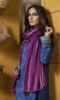 Dupatta: Fancy woven shawl - 01 Piece Shirt Front: Fancy Slub Peach Embroidered - 01 Piece Shirt Back: Fancy Slub Peach - 01 Piece Sleeves: Fancy Slub Peach Embroidered - 01 Pair Trouser: Dyed - 01 Piece