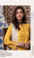 Dupatta: Fancy woven shawl - 01 Piece Shirt Front: Fancy Slub Peach Embroidered - 01 Piece Shirt Back: Fancy Slub Peach - 01 Piece Sleeves: Fancy Slub Peach Embroidered - 01 Pair Trouser: Dyed - 01 Piece