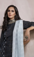 Dupatta: Fancy woven shawl - 01 Piece Shirt Front: Fancy Slub Peach Embroidered - 01 Piece Shirt Back: Fancy Slub Peach - 01 Piece Sleeves: Fancy Slub Peach Embroidered - 01 Pair Trouser: Dyed - 01 Piece