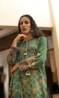 Dupatta: Digital printed linen - 01 Piece Shirt Front: Digital printed Embroidered linen - 01 Piece Shirt Back: Digital printed linen - 01 Piece Sleeves: Digital printed Embroidered linen - 01 Pair Trouser: Dyed - 01 Piece