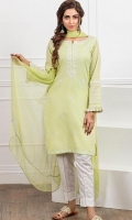 Chikankari embroidered kurta with inner pockets, straight sleeves , emellished with lace and tassals.