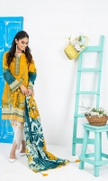 Dupatta: Printed Lawn 2.5 Meters Shirt Front: Printed Lawn 1.25 Shirt Back: Printed Lawn 1.25 Meters Sleeves: Printed Lawn 1 Pair Trouser: Dyed 2.5 Meters