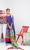 Dupatta: Printed Lawn 2.5 Meters Shirt Front: Printed Lawn 1.25 Shirt Back: Printed Lawn 1.25 Meters Sleeves: Printed Lawn 1 Pair Trouser: Dyed 2.5 Meters