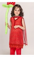 Red Lace Girl Kameez Pant and Dupata