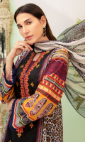 1 Piece Embroidered Front Lawn Panel 1 Piece Neckline Motif Patch on Organza 1 Piece Printed Sleeves 1 Piece Printed Back Printed Chiffon Dupatta (2.5 Meter) 