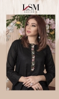 Dobby kurta with embroidered neckline placket.