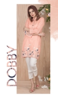 Dobby embroidered kurta along with band collar neckline and straight sleeves.