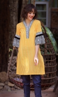 DIGITAL PRINTED SHIRT WITH EMBROIDERY CHINESE NECK 3 QUARTER SLEEVES STRAIGHT HEIM