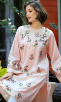 LAWN EMBROIDERED KURTA BOAT NECK STRAIGHT SLEEVES STERAIGHT HEIM WITH PEARLS EMBELLISHMENT