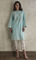 CHICKENKARI LAWN SHIRT STRAIGHT HEIM BOAT NECK STRAIGHT SLEEVES EMBELLISHED WITH PEARLS