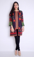 FRONT OPEN COAT STYLE PRINTED EMBROIDERED SHIRT BOAT NECK STRAIGHT HEIM STRAIGHT SLEEVES