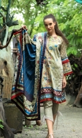 Dupatta : Printed	2.5 Meters Shirt Front :	Embroidered Printed	1.25 meters Shirt Back :	Printed	1.25 meters Sleeves : Embroidered Printed	1 Pair Trouser: Printed	2.5 Meters
