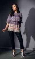 PRINTED SHIRT  BOAT NECK  BAGGY STYLE WITH STRAIGHT HEM 3 QUARTER STRAIGHT SLEEVES PRINTED BACK 