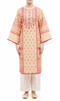 PRINTED CAMBRIC WITH CROSS-STITCH EMBROIDERED NECKLINE . PRINTED CAMBRIC WITH CROSS-STITCH EMBROIDERED NECKLINE .