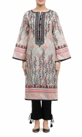 PRINTED CAMBRIC WITH EMBROIDERED NECKLINE PRINTED CAMBRIC WITH EMBROIDERED NECKLINE