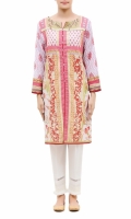 PRINTED KURTA ROUND NECK FULL LENGTH STRAIGHT SLEEVES STRAIGHT HEM PRINTED BACK PEARLS AND STONES PRINTED KURTA ROUND NECK FULL LENGTH STRAIGHT SLEEVES STRAIGHT HEM PRINTED BACK PEARLS AND STONES