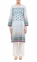 PRINTED KURTA  V-NECK  FULL LENGTH STRAIGHT SLEEVES  STRAIGHT HEM  PRINTED BACK  BUTTONS