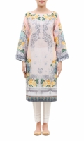 PRINTED KURTA  BOAT NECK  FULL LENGTH STRAIGHT SLEEVES  STRAIGHT HEM  PRINTED BACK 