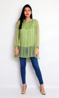 CHIFFON STYLIZED SHORT SHIRT AND NECK WITH LINING FULL LENGTH STYLIZED SLEEVES ROUND HEIM