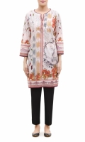 PRINTED KURTA ROUND NECK FULL LENGTH STRAIGHT SLEEVES STRAIGHT HEM PRINTED BACK PEARLS AND BUTTONS PRINTED KURTA ROUND NECK FULL LENGTH STRAIGHT SLEEVES STRAIGHT HEM PRINTED BACK PEARLS AND BUTTONS