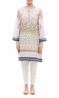 PRINTED KURTA ROUND NECK FULL LENGTH STRAIGHT SLEEVES STRAIGHT HEM PRINTED BACK PEARLS AND BUTTONS PRINTED KURTA ROUND NECK FULL LENGTH STRAIGHT SLEEVES STRAIGHT HEM PRINTED BACK PEARLS AND BUTTONS