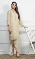Jacquard embroidered shirt Long v-neck Straight embroidered sleeves Straight hem