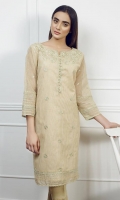 Jacquard embroidered shirt Long v-neck Straight embroidered sleeves Straight hem