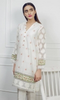Embroidered kameez Chinese neck embellished with pearls Straight sleeves Straight hem