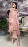 SHIRT: Embroidered Chiffon With Accessories DUPATA: 2.5 Mtr Chiffon Embroidered TROUSER: 2.25 Mtr Raw Silk