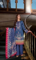 Neck Front     | Digital Printed Lawn with Embroidered Neck (1.25M)  Back                | Luxury Digital Printed Lawn Back  (1.25M) Sleeves           | Luxury Embroidered Lawn Sleeves  (1M)  Dupatta          |  Luxury Jacquard Chiffon Dupatta (2.5M) Trouser           | Cambric Cotton Trouser (2.5M)