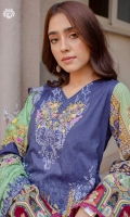 Neck Front     | Digital Printed Cambric Cotton Embroidered (1.25M)  Back                | Digital Printed Cambric Cotton (1.25M) Sleeves           | Digital Printed Cambric Cotton (1M)  Dupatta           | Digital Printed Luxury Lawn Embroidered Boring (2.5M) Trouser           | Dyed Cotton Trouser (2.5M)