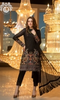 Shirt  Jacquard Lawn with full Embroidered Front Embroidered Chiffon Dupatta  Trouser Dyed Cotton