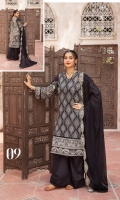 - Printed & Embroidered Lawn Chikankari Shirt - Lawn Dupatta - Plain Trouser