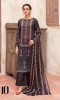 - Printed & Embroidered Lawn Chikankari Shirt - Lawn Dupatta - Plain Trouser