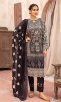 - Printed & Embroidered Lawn Chikankari Shirt - Lawn Dupatta - Plain Trouser