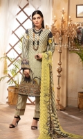 Chikenkari Embroidered Lawn Shirt Sequence Crinkle Chiffon Dupatta Plain Trouser