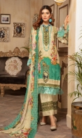 Chikenkari Embroidered Lawn Shirt Sequence Crinkle Chiffon Dupatta Plain Trouser