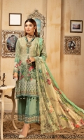 Chikenkari Embroidered Lawn Shirt Sequence Crinkle Chiffon Dupatta Plain Trouser