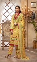 Chikenkari Embroidered Lawn Shirt Sequence Crinkle Chiffon Dupatta Plain Trouser